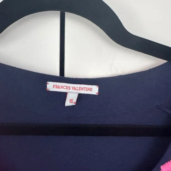 Frances Valentine Navy maxi dress with Pink and red Embroidery- worn once. - Picture 4 of 6